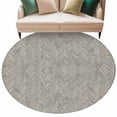 thumbnail image 2 of Simple Striped Round Living Room Rugs 7 ft, Brown Black Stripes Art Deco Vintage Washable Area Rug with Non-Slip Sturdy Edge Binding Round Carpet for Kitchen Office Bedroom, 2 of 9