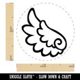 thumbnail image 2 of Adorable Angelic Feathered Left Wing Self-Inking Rubber Stamp Ink Stamper - Blue Ink - Large 1-1/2 Inch, 2 of 7