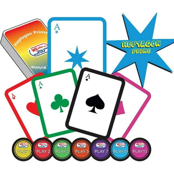 WEofferwhatYOUwant Heptagon Prime Engaging Strategy Card Game for 3-8 Players, 1 Pack