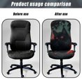 thumbnail image 4 of POLERO Stretch One Piece High Back Office Chair Slipcover, Black Cat Red Rose Elastic Brushed Fabric Chair Covers for Workspace Gaming, 4 of 7