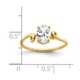 thumbnail image 4 of Auriga Fine Jewelry 14K Yellow Gold 7x5mm Oval Cubic Zirconia Ring for Women Size-5.5, 4 of 5