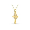thumbnail image 2 of 10kt Yellow Gold Womens Round Diamond Cross Pendant 1/4 Cttw, 2 of 2