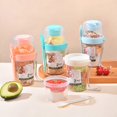 thumbnail image 3 of Portable Double-Layer Salad Cup Oatmeal Cereal Nut Yogurt Salad Cup Container Set With Fork School Lunch Box Food Storage Box Green, 3 of 6