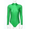 thumbnail image 7 of Doomiva Turtleneck Leotard Long Sleeves Ballet Gymnastic Dance Workout Fitness Bodysuit for Women Green XL, 7 of 7