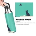 thumbnail image 4 of Yayeee 33oz Insulated Water Bottle Double Wall Stainless Steel with Flip Straw Lid, Green Cat, 4 of 7