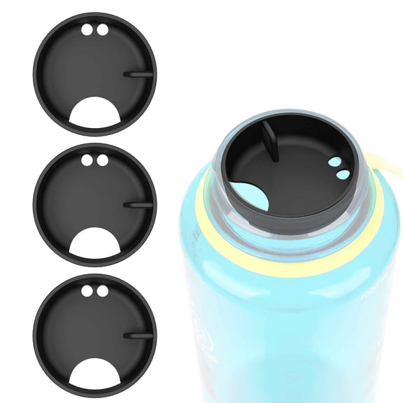 Linkidea 4 Pack Water Bottle Silicone Splashguard Compatible with Nalgene Sustain Wide Mouth 32oz, Anti-Spill Splash Guard for Wide-Necked Bottles with 53mm Opening, Waterbottle Easy Sipper