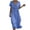 Blue, variant on Plus Size Dresses for Womens 2026 Summer Fashion Cotton And Linen Solid Color Dress Short Sleeved V-neck Lace Trimmed Loose Casual Summer Beach Dress