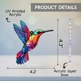 thumbnail image 3 of Hyperi Acrylic Rainbow Hummingbird Collectible Christmas Ornament, Stained Glass Effect Holiday Ornament Gift Exchange, Christmas Suncatcher Decoration, 3 of 9