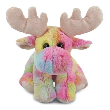 DolliBu Rainbow Floppy Moose Stuffed Animal – Soft Huggable Moose Stuffed Toy, Adorable Playtime Wildlife Plush Toy, Cute Cuddle Gifts, Super Soft Plush Doll Animal Toy for Kids – 12 Inch