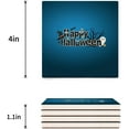 thumbnail image 3 of RYLABLUE Happy Halloween Set of 6 Coaster for Drinks, Absorbent Ceramic Stone Coasters Cup Mat with Cork Base for Home Kitchen Room Coffee Table Bar Decor, 3 of 4