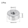 thumbnail image 2 of M8 Thread 20mm Diameter Round Shape Aluminum Disc Hardware 2pack, Aluminum Circle Disc Glass Top Adapter, Silver, 2 of 5