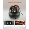 thumbnail image 2 of KFFKFF 6 Gallon Air Compressor, 1.7HP 2.3CFM@90PSI Portable Pancake Air Compressor & 150PSI Max Pressure, 12-Piece Accessory Kit with 25FT Air Hose for Tire Inflation, Spray Painting, 2 of 9