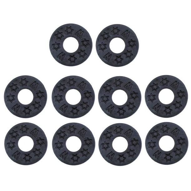 10 piezas de cerraduras de correa de guitarra, cerraduras de correa de silicona, bloques de correa de guitarra de goma Negro