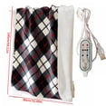 thumbnail image 3 of Cold Winter Electric Blanket Heating Shawl Knee Sleeping Rest Working Heater Warmer Shoulder Heated Pad Accessory Home Living Room Dormitory Office Red Plaid, 3 of 9