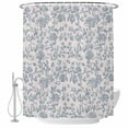 thumbnail image 2 of Farmhouse Flower Waterproof Fabric Shower Curtain,Botanical Vintage Light Blue Leaf Waterproof Fabric Shower Curtain for Bathroom Curtains Bathtubs Hotel Shower Curtains with 12 Hooks Small 36x78in, 2 of 8