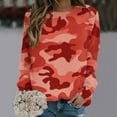 thumbnail image 2 of Luxalzxs Camo Sweatshirt for Women Trendy Long Sleeve Going Out Workout Shirts Crewneck Sweatshirts Pullover Tops, 2 of 4