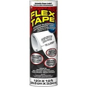 Flex Tape Strong Rubberized Waterproof Tape, 12 x 10 ft, White