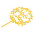 thumbnail image 3 of Adorno para tarta de boda con diseño de Sr. y Sra., corona con hojas y hojas., 3 of 5