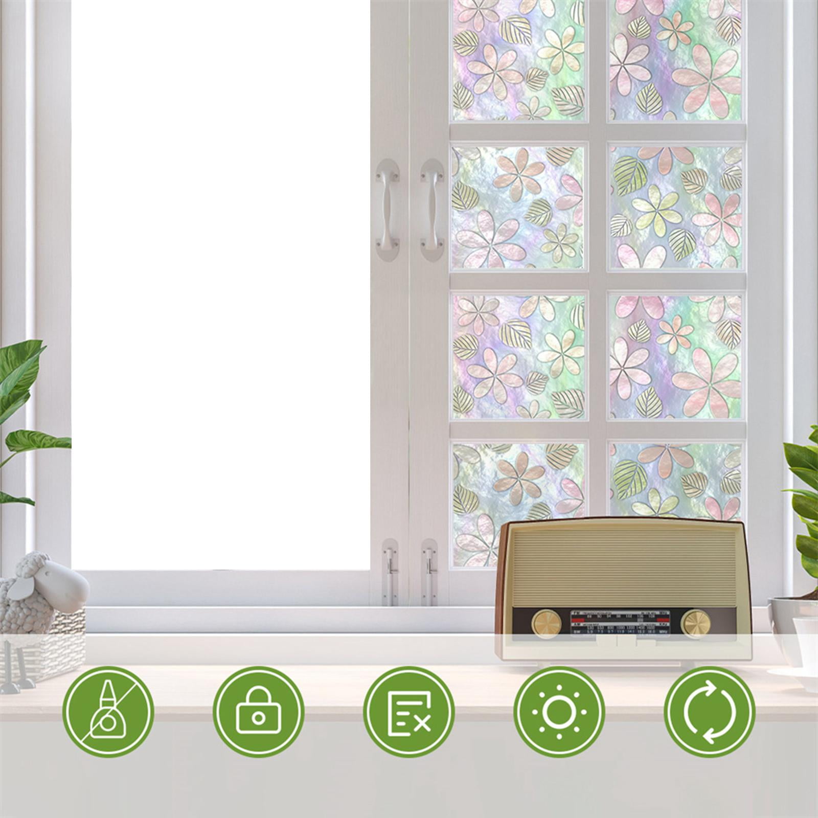 Calcomanías De Vinilo Para Ventanas - Diseño Floral, Autoadhesivas Y Reutilizables, Fáciles De Colocar Y Quitar Sin Residuos