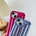 thumbnail image 4 of 3D Stripe Pattern Chrome Plating Electroplated Soft Compatible with iPhone Case (Light Silver,iPhone 13 Pro), 4 of 13