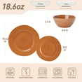 thumbnail image 4 of Famiware Aurora 12 Piece Dinnerware Set, Stoneware Plates and Bowls Set, Service for 4, Brown, 4 of 7