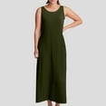 thumbnail image 2 of Women's Summer Casual Dress U Neck Sleeveless Long Loose Flowy Comfortable Vacation Everyday Wear, 2 of 2
