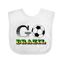 Inktastic Go, Brazil- Soccer, Football Boys or Girls Baby Bib
