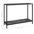 thumbnail image 4 of vidaXL Table Console Noire 100x35x75 cm Verre Trempé, 4 of 4