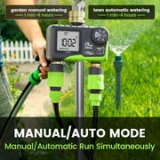 RainPoint Dual Zone Hose Sprinkler Timer, Brass Connector Irrigation Controller, Rain Delay, Manual/Auto Mode, Lawn and Garden Watering, Green - ITV205