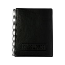 RE-FOCUS THE CREATIVE OFFICE 7.6" x 10" Executive Password Book Faux Leather Black (10007)