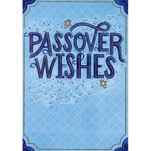 Designer Greetings Passover Wishes on Light Blue Passover Card