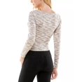 thumbnail image 2 of Ultra Flirt FRENCH ROAST SPACEDYE Women's Juniors Ruched Keyhole Top, US X-Large, 2 of 3