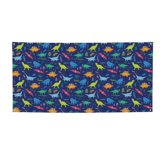 Picia Dinosaurs Adventure Pattern Party Banner, Festive Decoration, Holiday Banner, Celebration Decor, Event Banner, Reusable Party Banner-Small