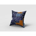 thumbnail image 4 of Amrita Sen Square Patches Double Sided Suede Pillow, Zippered, Navy, 4 of 5