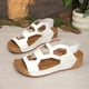thumbnail image 5 of Sandalias de Cuña de las Mujeres Casuales Moda Verano Color Sólido Fondo Grueso Playa Boca de Pescado Corte Cuña Tacón Bajo Sandalias de las Mujeres con Correa Trasera Correa Elástica, 5 of 9