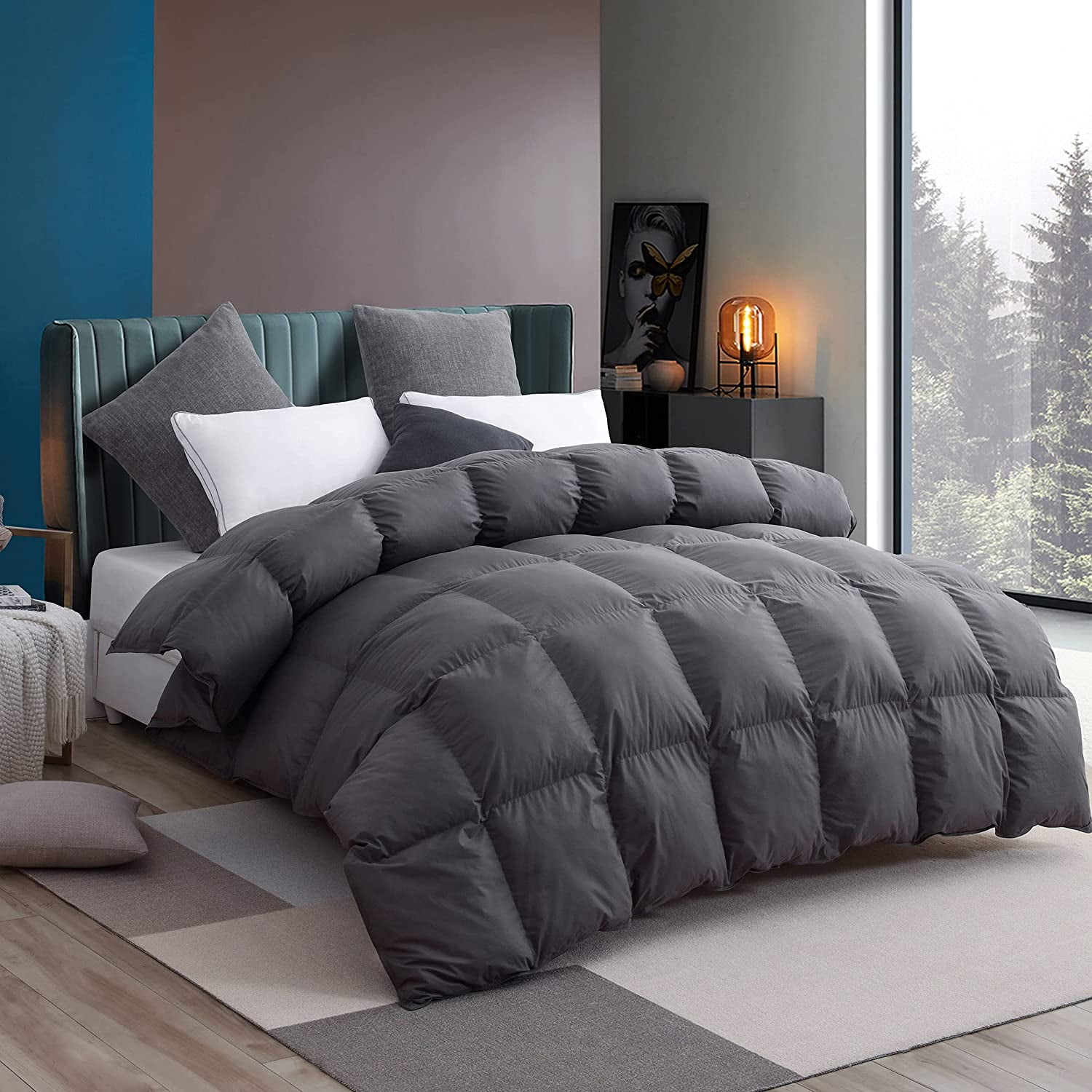 goose down comforter king grey