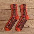 thumbnail image 2 of Seductiva Stockings for Women Women Mid Tube Spring Knitted Cotton Retro Ethnic Style Floral Cotton Stockings, 2 of 3