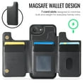 thumbnail image 3 of Dteck for iPhone 16e Magnetic Case with Detachable Wallet Card Holder, Compatible with MagSafe, RFID Blocking Credit Slots Kickstand Shockproof Phone Cover for Women Men,Black, 3 of 6