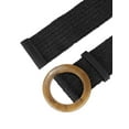 thumbnail image 2 of INSPIRE CHIC Womens Woven Wide Stretch Belts, Straw Rattan Round Buckle Elastic Belts Waistband for Dress 60-85cm/23.62-33.46" Black, 2 of 4