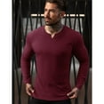 thumbnail image 6 of Ambiloof Men's Slim Fit Muscular V-Neck Casual T-Shirt, Long Sleeve, Stylish Business Top Basic T-Shirt Red/XL, 6 of 7