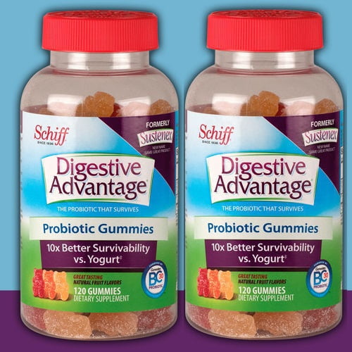 2 PACK Schiff Digestive Advantage Probiotic, 120 Gummies Walmart