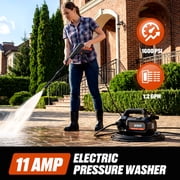 SENIX 1600 PSI Electric Pressure Washer 1.2 GPM, 11 Amp Motor, 20ft Hose, Quick-Connect Nozzles HPWE11-L