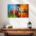 thumbnail image 2 of Elephant Stock Colorful Abstract Wall Art - Horizontal Multi Panel Canvas - Living Room Wall Decor - Abstract Multi Panel - Blue And Red Decor - 23" x 14", 2 of 4