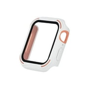 WITHit White and Pink Dual Layer Rugged Bumper with Integrated Glass Protection for 40MM Apple Smart Watch