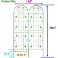 thumbnail image 4 of 4 Pack Large Garden Trellis 71" H x 19.7" W Heavy Duty Rustproof Green Iron Plant Trellis for Potted Plant Support Metal Climbing Rose Trellis Vine Vegetable Cucumber, 4 of 11