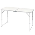 thumbnail image 2 of Hassch 4ft Portable Folding Outdoor Table, Lightweight Camping/Picnic Table with Aluminum Alloy Frame, Travel Utility Table for Indoor/Outdoor Use, White, 2 of 10