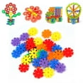 thumbnail image 1 of 100/150pcs Colorful Plastic Snowflake Building Blocks Puzzle Educational Toy _jiue, 1 of 4