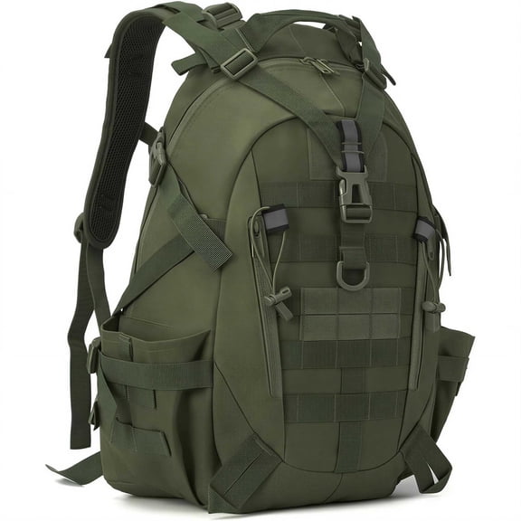 QT&QY 35L Molle Hiking Daypack Water Resistant Outdoor Camping Travel Work Backpack for Men Women