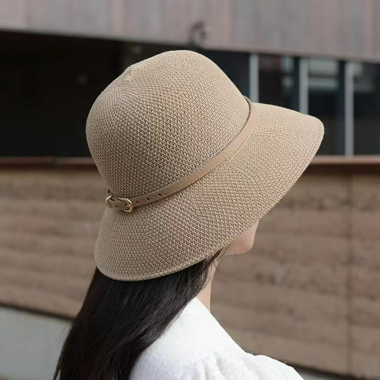Sun Hat Wide Brim Breathable Round Comfortable Sun Protection Bucket Hat  for Street Wear