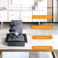 thumbnail image 6 of BEAMNOVA 10.6"Tall Tabletop Water Fountain, 3-Tier Flowing Bowls Waterfall Desktop Fountain Indoor Decor, White Light, 6 of 8